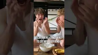 SCARING MY BOYFRIEND 😱 Screaming at nothing 😂 Funny Prank Reaction 😭 #prank #funny #gay #couple
