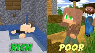 RICH AND POOR KID'S LIFE MONSTER SCHOOL - Minecraft Animation