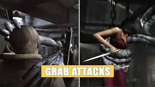 Resident Evil 4 Grab Attacks Animations 4K - RE4 Fails Game Over Scenes