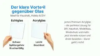 Acrylglas PMMA 2&ndash;10 mm | CNC Zuschnitt nach Ma&szlig;  Glasklare, UV-best&auml;ndige, stabile Kunststoffplatte