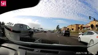 Car falls off trailer on CA 78