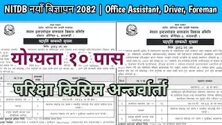 NITDB नयाँ बिज्ञापन  2082 | Office Assistant, Driver, Foreman New Vacancy 