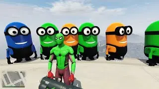 GTA 5 Epic Ragdolls RED SPIDERMAN VS RED MINION VS GREEN MINIONEuphoria Physics & Funny Fails ep 18