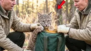 people tried to take a bag from a crying bobcat and they screamed when they saw inside