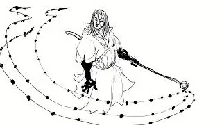 Drawing A Warrior With A Chain Weapon