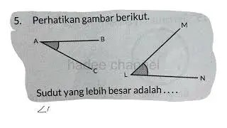Perhatikan gambar berikut,sudut yang lebih besar adalah 