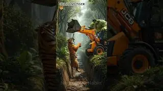 Hulk and Tiger friendship 💐🥰Hulk rescue the tiger from Trench #shorts #youtubeshorts