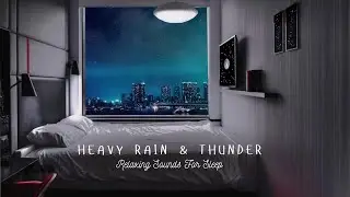Stormy Rain Night Ambience | Gentle Thunder, Rain Sounds & Smooth Voiceover for Sleep & Relaxation