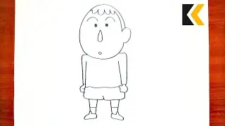 How To Draw Bo Suzuki | Draw Crayon Shinchan Characters Easily