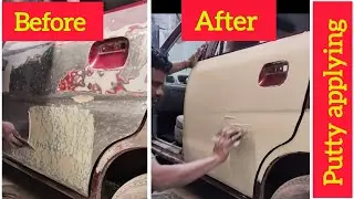 Maruti Alto putty application | Heavy damage door putty applying | car body & painting works.