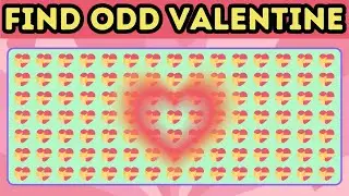 Find the Odd Emoji, Valentine Emoji - Fun Challenge - Observation Skills Game 💘💕👩&zwj;❤️&zwj;👩