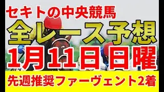 中央競馬全レース予想-1月11日 日曜日