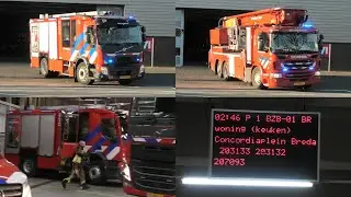 [Uitruk uit kazerne!] [afgemeld!] Brandweer Breda met spoed naar verschillende incidenten!