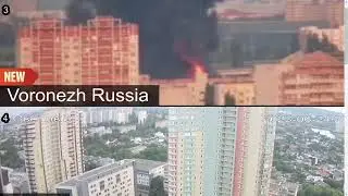 Voronezh Russia, Fuel Depot Fire