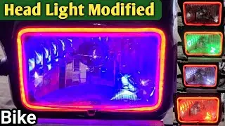 Splendor headlight modified // Fearless Headlight Upgrade with Neon LED Light