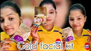 Lotus 🪷herbal || Monthly gold facial kit || At Home🌸 #facial #skincare #beautytips 🤭