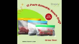 Reusable Snack Bags Keep Food Fresh, Easy Ziplock Bags are Durable and Food Grade, Eco-Friendly