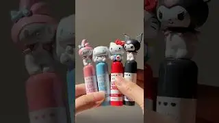 Sanrio lipbalm collection 😋 unboxing Sanrio characters #kuromi melody #cinamonroll hello kitty