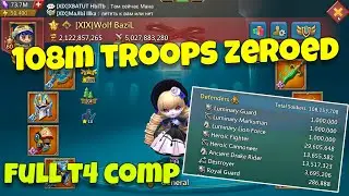 Lords Mobile - 100m+ troops zeroed in seconds! 60m T4. 2000% accounts incoming