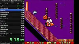 Earthworm Jim Menace 2 the Galaxy 100% w/ Happiness in 52:57.62 (World Record)