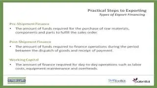 Types and Sources of Export Financing