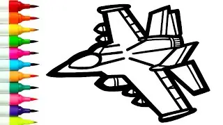 FIGHTER JET DRAWING | How to Draw A Fighter Jet Easy | Fighter Jet Aeroplane Drawing | Draw Airplane