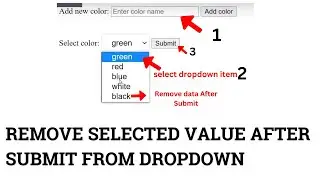 Remove selected value after submit from dropdown || Remove value from dropdown after submit