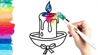 Cozy Christmas Candle Drawing 🕯️✨ | Easy for Kids