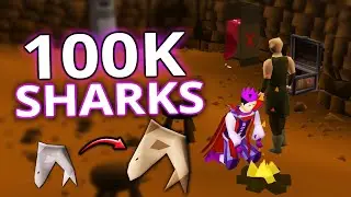 Приготовление 100 000 акул в OSRS (99 уровень кулинарии)