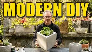 How to make Bauhaus ultra modern cubed concrete (cement) planters