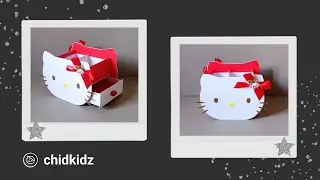 Hello Kitty Sanrio Desk Organizer Cardboard [ 3 Minute Craft ]
