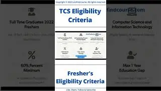 (Updated) TCS Fresher's Eligibility Criteria #tcs #shorts