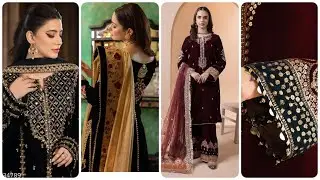 Velvet Dress Design 2026 ✨ 👗Latest Heavy Embroidered Velvet Suits 👗✨ | Winter Wedding Wear ✨❤️&zwj;🩹