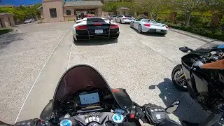 Riding My V4R With Rare Exotic Cars!