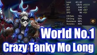 World No.1 Crazy Tanky Mo Long,  He crushes all his enemies🤓🤓🤓【Summoners War】