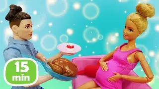 Frango com sorvete? Barbie e seu desejo de gr&aacute;vida! Novelinha de boneca Barbie para meninas