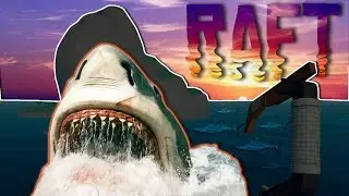 CRAZY SHARK ATTACK! | Base Building and Ocean Survival | Raft Gameplay Episode 1