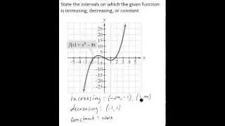 Identify Intervals on Which a Functions is Increasing, Decreasing, or Constant
