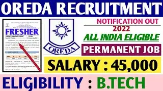 OREDA Recruitment 2022|Fresher|All India Eligible|Assistant Director|Odisha Renewable Energy Vacancy