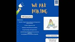 We Are Hiring , HR executive #hiring #hrexecutive