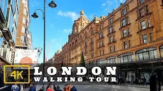 London Walking Tour in 4K | Harrods to Natural History Museum