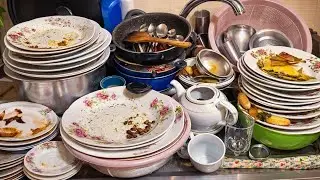 Relaxing Dishwashing ASMR | Transforming Messy Plates into Sparkle