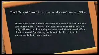The Role of Formal Instruction in Second Language Acquisition|Group 4|Pbi 04