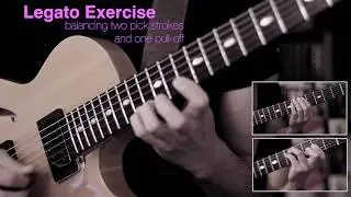 Legato Exercise - balancing pick strokes and pull-offs