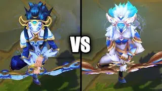 Porcelain Kindred vs Prestige Porcelain Kindred Skins Comparison (League of Legends)