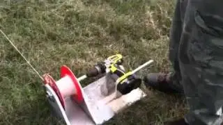 Drill powered sailplane winch