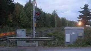 Finnish Express Train crosses Suurisuo crossing, Iisalmi.