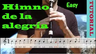 Himno de la alegría - Tutorial flauta con partitura | Karaoke instrumental