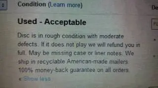 Ridiculous Amazon.com Condition Notes