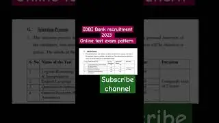 IDBI Bank recruitment 2023 online test exam pattern 😲#shortsfeed #idbibank #exampreparation #gk